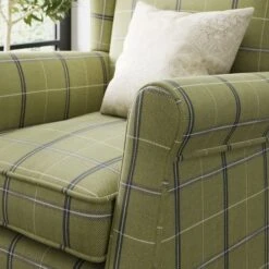 Oswald Check Armchair, Green -Furniture Store 30827410 alt04