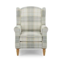 Oswald Check Armchair, Natural Grey -Furniture Store 30827492 alt02