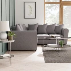 Blake Curved Arm Soft Texture Large Corner Sofa -Furniture Store 30828633 alt06