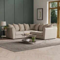 Blake Curved Arm Soft Texture Large Corner Sofa