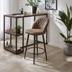 Astrid Bar Stool, Faux Leather -Furniture Store 30829682