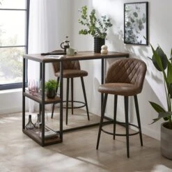 Astrid Bar Stool, Faux Leather -Furniture Store 30829682 alt01