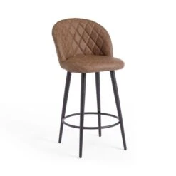 Astrid Bar Stool, Faux Leather -Furniture Store 30829682 alt06