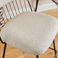 Marcela Boucle Bar Stool, Ivory -Furniture Store 30829686 alt02