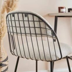 Marcela Boucle Bar Stool, Ivory -Furniture Store 30829686 alt03