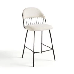 Marcela Boucle Bar Stool, Ivory -Furniture Store 30829686 alt05
