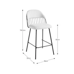 Marcela Boucle Bar Stool, Ivory -Furniture Store 30829686 alt09