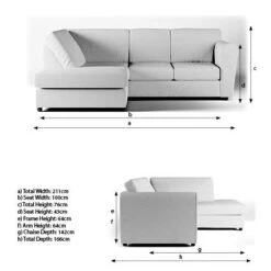 Blake Soft Texture Fabric 3 Seater Corner Sofa -Furniture Store 30830645 alt09