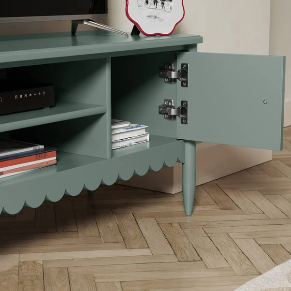 Remi Scalloped Wide TV Unit For TVs Up To 55" 4 Remi Scalloped Wide TV Unit For TVs Up To 55" - Image 4