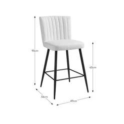 Taylor Counter Height Bar Stool, Ivory Boucle -Furniture Store 30842646 alt09