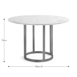 Sascha 4 Seater Round Dining Table, Marble -Furniture Store 30843971 alt09