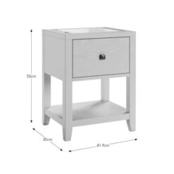 Malone 1 Drawer Slim Bedside Table, Warm Grey -Furniture Store 30847633 alt09