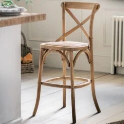 Cannock Set Of 2 Bar Stools, Rattan