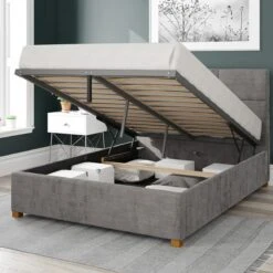 Caine Firenze Ottoman Bed Frame, Velour -Furniture Store 30852073 alt01