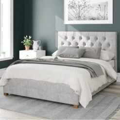 Olivier Pure Pastel Cotton Ottoman Bed Frame -Furniture Store 30852429