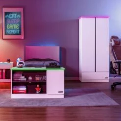 X Rocker Carbon Tek Wardrobe With Neo Fibre LED -Furniture Store 30856202 alt04