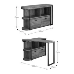 Fulton Pine Swivel Desk -Furniture Store 30857094 alt09
