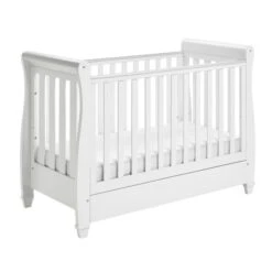 Babymore Eva Sleigh Cot Bed With Drawer -Furniture Store 30857150 alt03