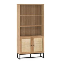 Hollis Tall Bookcase, Oak -Furniture Store 30857460 alt02