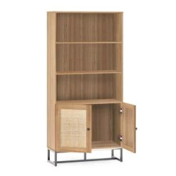 Hollis Tall Bookcase, Oak -Furniture Store 30857460 alt03