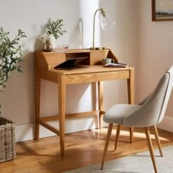 Knowle Compact Pull Out Oak Desk -Furniture Store 30857469