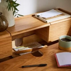Knowle Compact Pull Out Oak Desk -Furniture Store 30857469 alt05