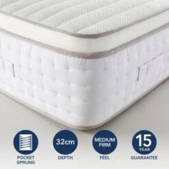 Hotel Gel Pillow Top 2000 Pocket Sprung Mattress -Furniture Store 30857871