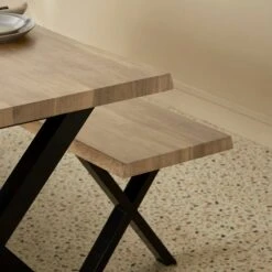 Ezra 6 Seater Rectangular Dining Table With 2 Benches -Furniture Store 30857950 alt01