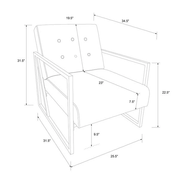 Cosmo Living Velvet Lexington Chair 11 Cosmo Living Velvet Lexington Chair - Image 11