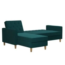 Cosmo Living Liberty Velvet Corner Chaise Double Sofa Bed -Furniture Store 30859551 alt07