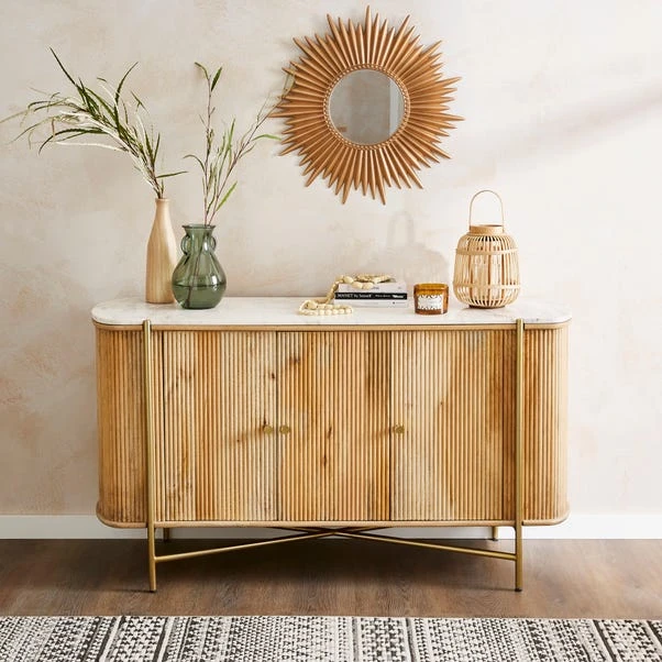 Alina Fluted Large Sideboard, Mango Wood 1 Alina Fluted Large Sideboard, Mango Wood