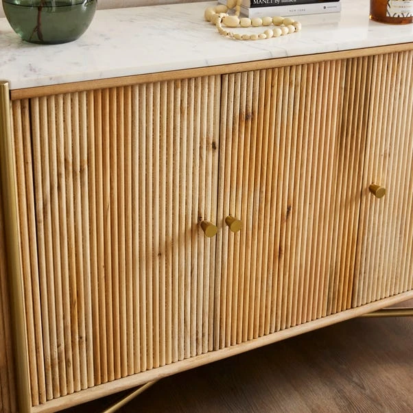 Alina Fluted Large Sideboard, Mango Wood 3 Alina Fluted Large Sideboard, Mango Wood - Image 3