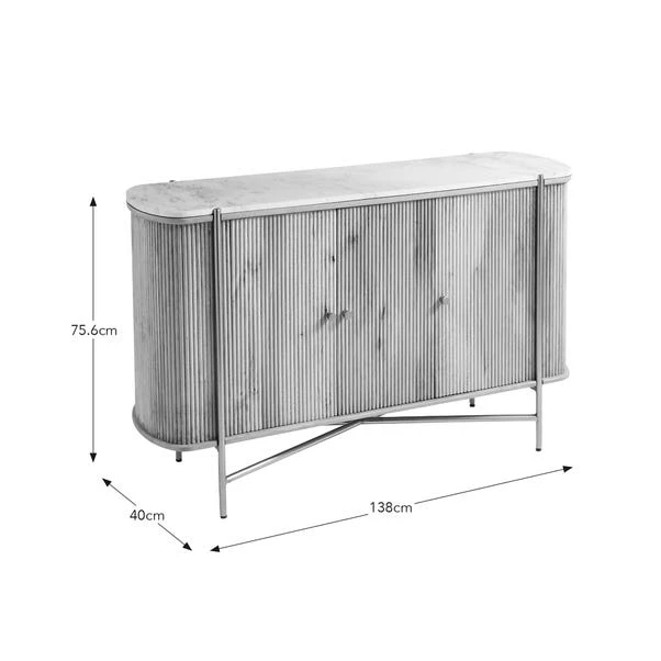Alina Fluted Large Sideboard, Mango Wood 7 Alina Fluted Large Sideboard, Mango Wood - Image 7