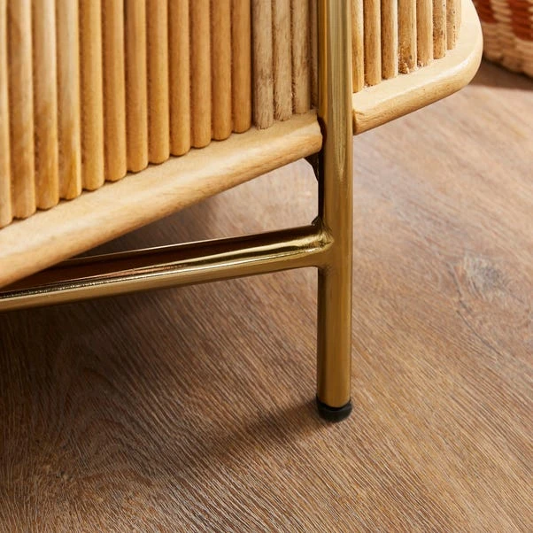 Alina Fluted Wide TV Unit, Mango Wood Fo TVs Up To 60" 5 Alina Fluted Wide TV Unit, Mango Wood Fo TVs Up To 60" - Image 5