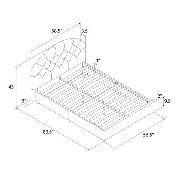 Aspen Upholstered Bed Frame, Velvet 18 Aspen Upholstered Bed Frame, Velvet - Image 18