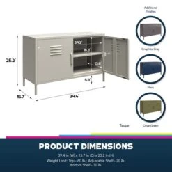 Bradford 2 Door Metal Accent Cabinet -Furniture Store 30860010 alt09