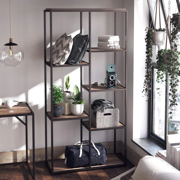 Quincy 5 Shelf Bookcase, Weathered Oak 2 Quincy 5 Shelf Bookcase, Weathered Oak - Image 2