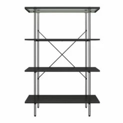 Wainwright 4 Shelf Bookcase, Black Oak