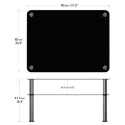 AVF Large Coffee Table, Black Glass With Chrome Legs -Furniture Store 30861059 alt09