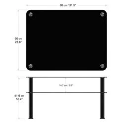 AVF Large Coffee Table, Black Glass With Black Legs -Furniture Store 30861074 alt09