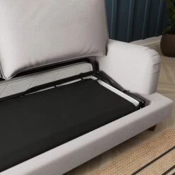 Beatrice Flatweave Grey 3 Seater Double Sofa Bed -Furniture Store 30864218 alt02