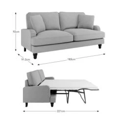 Beatrice Flatweave Grey 3 Seater Double Sofa Bed -Furniture Store 30864218 alt09