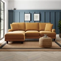 Beatrice Tonal Chenille Corner Chaise Sofa