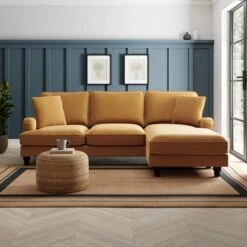 Beatrice Tonal Chenille Corner Chaise Sofa -Furniture Store 30864235