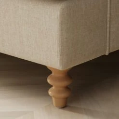 Beatrice Buttoned Luna Fabric Natural 3 Seater Double Sofa Bed -Furniture Store 30864247 alt06