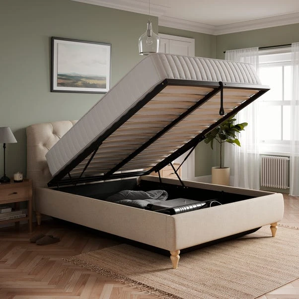 Arriana Ottoman Chesterfield Bed Frame, Woven Fabric 7 Arriana Ottoman Chesterfield Bed Frame, Woven Fabric - Image 7