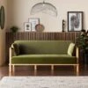 Lila Wicker And Velvet Clic Clac Double Sofa Bed