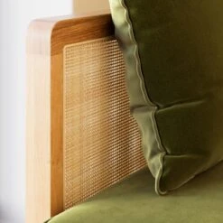 Lila Wicker And Velvet Clic Clac Double Sofa Bed -Furniture Store 30866442 alt03