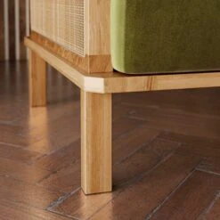 Lila Wicker And Velvet Clic Clac Double Sofa Bed -Furniture Store 30866442 alt05