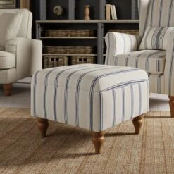 Oswald Stripe Storage Footstool -Furniture Store 30866932